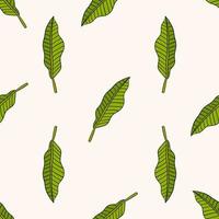 Tropical background with  hand drawn palm leaves on white. Tropic seamless pattern. vector