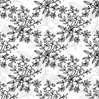 Floral damask seamless pattern with branches and flowers. vector