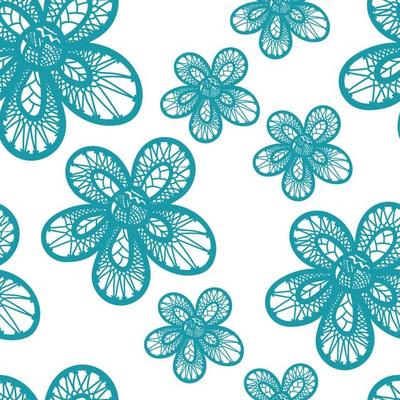 Seamless hand drawn doodle floral pattern. Flower background.