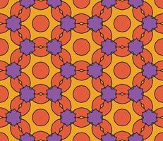 Abstract colorful doodle geometric flower seamless pattern. Floral background. Kaleidoscope mosaic, geo tile of thin line ornament. vector