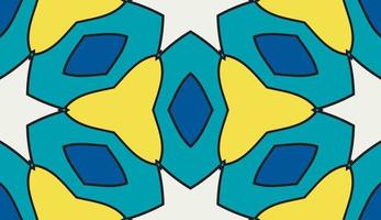 Abstract colorful doodle geometric flower seamless pattern. Floral background. Kaleidoscope mosaic, geo tile of thin line ornament. vector