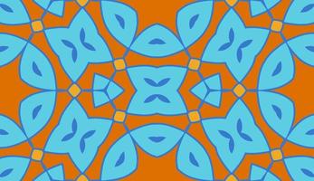 Abstract colorful doodle geometric flower seamless pattern. Floral background. Kaleidoscope mosaic, geo tile of thin line ornament. vector