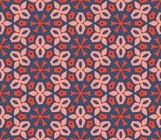 Abstract colorful doodle geometric flower seamless pattern. Floral background. Kaleidoscope mosaic, geo tile of thin line ornament. vector