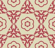 Abstract colorful doodle geometric flower seamless pattern. Floral background. Kaleidoscope mosaic, geo tile of thin line ornament. vector
