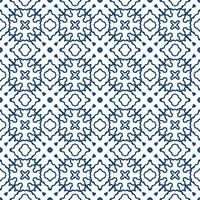 Abstract colorful doodle geometric flower seamless pattern. Floral background. Kaleidoscope mosaic, geo tile of thin line ornament. vector