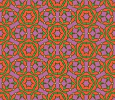 Abstract colorful doodle geometric flower seamless pattern. Floral background. Kaleidoscope mosaic, geo tile of thin line ornament. vector