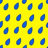 Seamless pattern, background with blue dotted pop art drops. vector