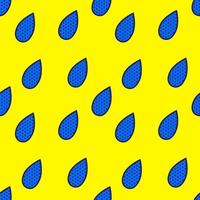 Seamless pattern, background with blue dotted pop art drops. vector