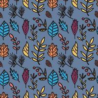 Floral seamless pattern with branches and leaves. vector