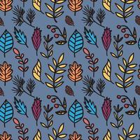 Floral seamless pattern with branches and leaves. vector