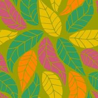 Floral seamless pattern with branches and leaves. vector