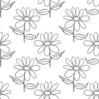 Cute cartoon polka dot sloppy flowers in doodle style seamless pattern. Floral childlike style background. vector