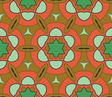 Abstract colorful doodle geometric flower seamless pattern. Floral background. Kaleidoscope mosaic, geo tile of thin line ornament. vector