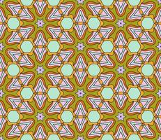Abstract colorful doodle geometric flower seamless pattern. Floral background. Kaleidoscope mosaic, geo tile of thin line ornament. vector
