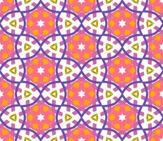 Abstract colorful doodle geometric flower seamless pattern. Floral background. Kaleidoscope mosaic, geo tile of thin line ornament. vector