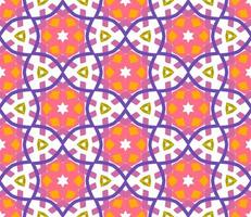 Abstract colorful doodle geometric flower seamless pattern. Floral background. Kaleidoscope mosaic, geo tile of thin line ornament. vector