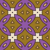 Abstract colorful doodle geometric flower seamless pattern. Floral background. Kaleidoscope mosaic, geo tile of thin line ornament. vector
