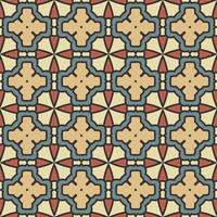 Abstract colorful doodle geometric flower seamless pattern. Floral background. Kaleidoscope mosaic, geo tile of thin line ornament. vector