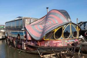 Brighton, East Sussex, UK, 2015. Weird boat at Shoreham-by-Sea photo