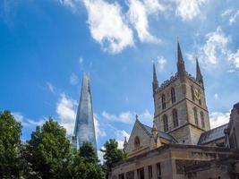London, Uk, 2016. Southwark Cathedral Sharing the London Skyline with the Shard