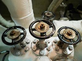 London, Uk, 2016. Control Wheels on HMS Belfast photo