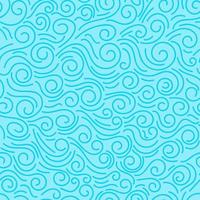 Abstract  hand drawn doodle thin line wavy seamless pattern. Curly linear messy background. vector