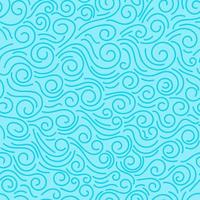 Abstract  hand drawn doodle thin line wavy seamless pattern. Curly linear messy background. vector