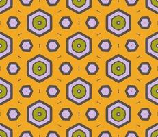 Abstract colorful doodle geometric flower seamless pattern. Floral background. Kaleidoscope mosaic, geo tile of thin line ornament. vector