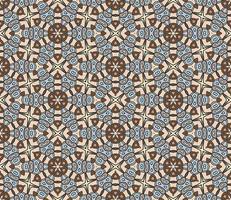 Abstract colorful doodle geometric flower seamless pattern. Floral background. Kaleidoscope mosaic, geo tile of thin line ornament. vector