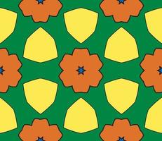 Abstract colorful doodle geometric flower seamless pattern. Floral background. Kaleidoscope mosaic, geo tile of thin line ornament. vector