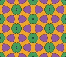 Abstract colorful doodle geometric flower seamless pattern. Floral background. Kaleidoscope mosaic, geo tile of thin line ornament. vector