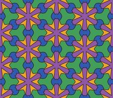 Abstract colorful doodle geometric flower seamless pattern. Floral background. Kaleidoscope mosaic, geo tile of thin line ornament. vector