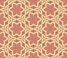 Abstract colorful doodle geometric flower seamless pattern. Floral background. Kaleidoscope mosaic, geo tile of thin line ornament. vector