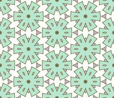 Abstract colorful doodle geometric flower seamless pattern. Floral background. Kaleidoscope mosaic, geo tile of thin line ornament. vector