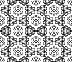 Abstract colorful doodle geometric flower seamless pattern. Floral background. Kaleidoscope mosaic, geo tile of thin line ornament. vector
