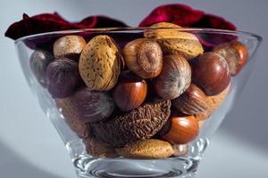 Christmas Nuts in a glass bowl photo