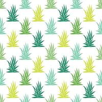 Seamless pattern with tropical, succulent plants, bushes. Floral ornament on a white background. vector