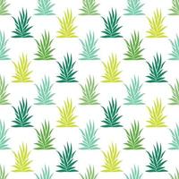 Seamless pattern with tropical, succulent plants, bushes. Floral ornament on a white background. vector