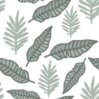 Tropical background with hand drawn palm leaves. Tropic seamless pattern. vector