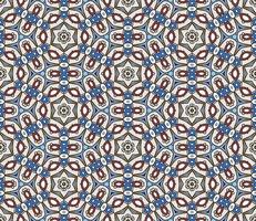 Abstract colorful doodle geometric flower seamless pattern. Floral background. Mosaic, geo tile of thin line ornament. vector