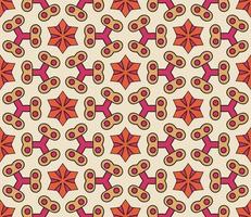 Abstract colorful doodle geometric flower seamless pattern. Floral background. Kaleidoscope mosaic, geo tile of thin line ornament. vector