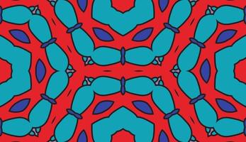 Abstract colorful doodle geometric flower seamless pattern. Floral background. Kaleidoscope mosaic, geo tile of thin line ornament. vector