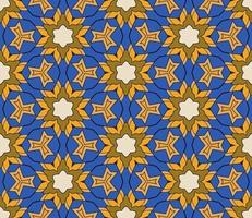Abstract colorful doodle geometric flower seamless pattern. Floral background. Kaleidoscope mosaic, geo tile of thin line ornament. vector
