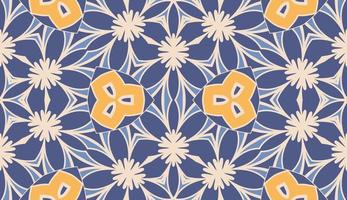 Abstract colorful doodle geometric flower seamless pattern. Floral background. Kaleidoscope mosaic, geo tile of thin line ornament. vector