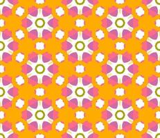 Abstract colorful doodle geometric flower seamless pattern. Floral background. Kaleidoscope mosaic, geo tile of thin line ornament. vector