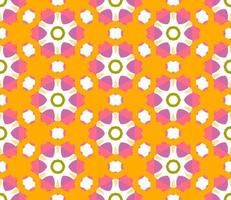 Abstract colorful doodle geometric flower seamless pattern. Floral background. Kaleidoscope mosaic, geo tile of thin line ornament. vector