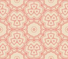Abstract colorful doodle geometric flower seamless pattern. Floral background. Kaleidoscope mosaic, geo tile of thin line ornament. vector