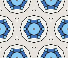Abstract colorful doodle geometric flower seamless pattern. Floral background. Kaleidoscope mosaic, geo tile of thin line ornament. vector