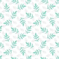 Cute cartoon flower seamless pattern. Background with plant, branch, leaves. Wrapping paper, textile. vector