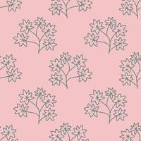 Abstract colorful doodle flower seamless pattern. Palm leaf  floral background. vector